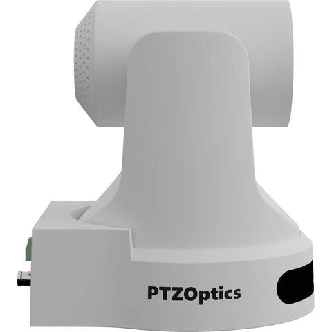 Dual White Ptz Camera Bundle With 20x Optical Zoom Native Sdi Hdmi Usb And Ndi Hx Streaming Plus Smooth Joystick Controller Wall Mounts And Essential Care Kit For Rock Solid Live Productions side view of white PTZ camera with joystick controller mount