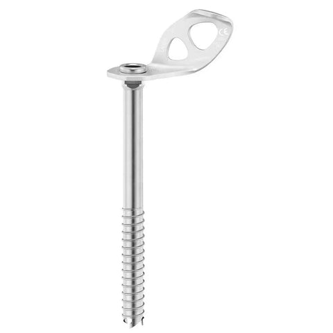 Laser Ice Screw For Ice Climbing, Lightweight Steel Screw With TriToothed Drill Tip, 17 Cm Length, Side View