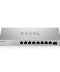 8 Port 2.5G Unmanaged Switch With 10G SFP Plus Uplink, Plug And Play, Fanless Desktop Ethernet Splitter silver design