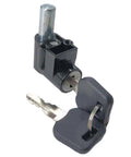 Electric Bike Battery Lock And Key Kit for secure 20mm battery storage, black metal lock with keys, fits one battery case.