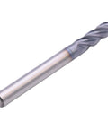 Pro Grade Solid Carbide Ball Nose End Mills Set, Five Pieces, AlTiN Coated, Four Flute, 30 Degree Helix, 3/16 Inch Cutting Diameter