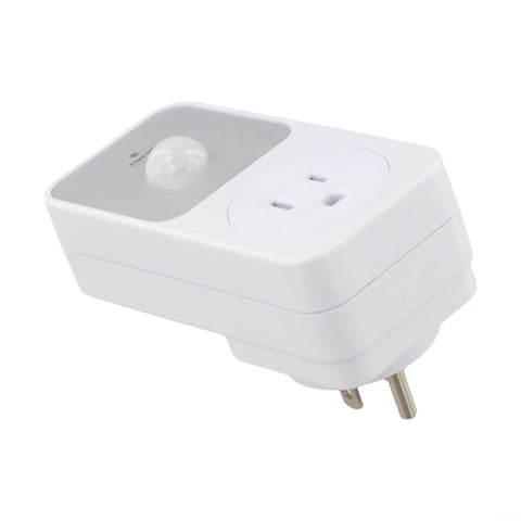 PIR Infrared Motion Sensor Outlet 110V 1800W Auto On Off Switch For Garage Hallway Living Room White ABS Receptacle No Brainer For Security Light Control And Energy Saving Home Automation, white ABS plug-in outlet