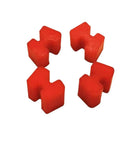 Rock Solid Two Piece PU Flexible Pump Shaft Coupling With H Block Polyurethane Housing And Slip Resistant Elastic Gasket Plus Hassle Free Quick Swap Mount For A180 A200 A225 Gearboxes red elastic dampers arranged in a circular pattern