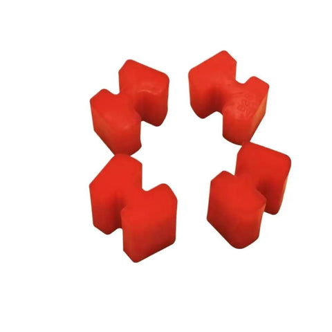 Rock Solid Two Piece PU Flexible Pump Shaft Coupling With H Block Polyurethane Housing And Slip Resistant Elastic Gasket Plus Hassle Free Quick Swap Mount For A180 A200 A225 Gearboxes red elastic dampers arranged in a circular pattern
