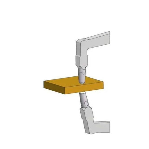 Real Deal Digital Caliper Gauge Boasting A Tough Rust Resistant Build And Super Grippy Handle for accurate measurements on wood block.