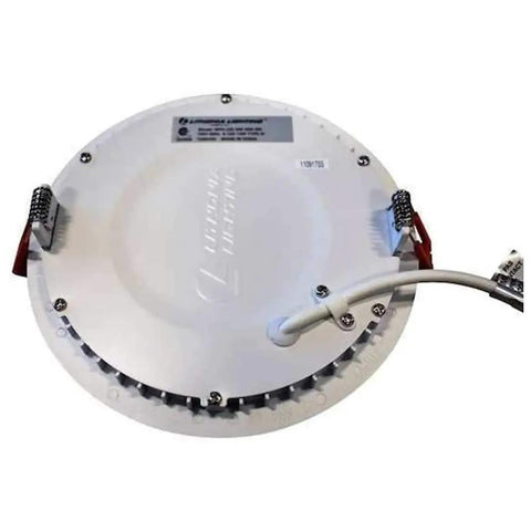 Back view of 6 Inch Recessed LED Wafer Downlight With Ultra Slim Round Trim Switchable Color Temperature 2700K 3000K 3500K 90 CRI Matte Black.