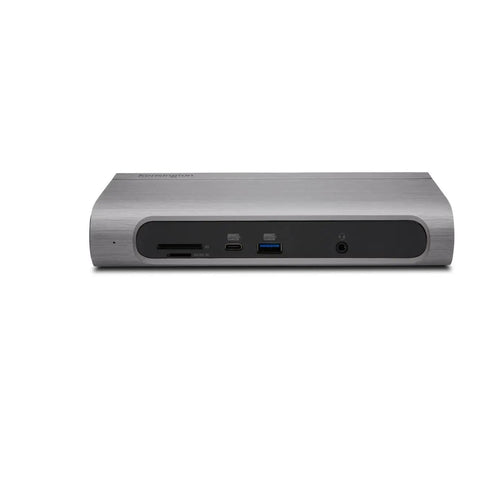 Heavy Duty Thunderbolt 3 And Usb C Docking Station Delivers Crisp Dual 4K Video And 100W Fast Charge Blazing Data Sync Built Solid For Windows And Mac Daily Hustlers back view with ports visible.