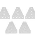 Seven Hole Aluminum Joining Plate Connector For Frames Tables Beds Shelves 5 Pack Heavy Duty Aluminum Alloy With Silver White Oxidation Finish Flat Surface Mounting Ready