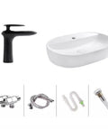 USZWBY Vessel Sinks Minimalist Ceramic Table Basin Home Hotel Bathroom Washbasin with faucet and plumbing accessories.
