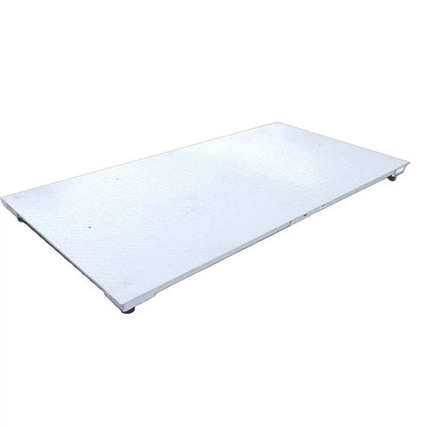 Built Like A Tank 48 By 96 Inch Industrial Floor Scale showing a sturdy white platform for weighing heavy loads.
