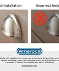 Correct vs incorrect installation of Traditional Cup Pull Cabinet Handle in Satin Nickel, 3 Inch Center-to-Center, shown on wooden surface