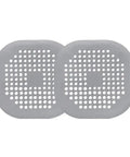 ACDANC 2 Pack Drain Cover Hair Catcher Pad, Silicone Tube Trap, gray silicone pads with grid holes for catching hair.