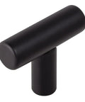 Hella Sleek Matte Black T Pull Cabinet Knobs 1.5 Inch horizontal handle, steel material, ideal for kitchen cabinets and vanities.