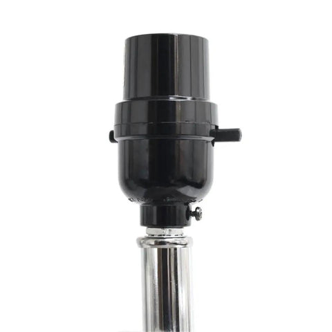 Lamp socket detail of Leather Wrapped Base Table Lamp With USB Port And White Fabric Shade Dope Modern Lighting.