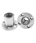 Round Flange Linear Bearings For 6 To 25mm Shafts, Rock Solid, Low Friction, Wear Resistant, Built Tough For CNC Machines, 3D Printers, And Linear Rails, Easy Mounting, Smooth Motion For Rod Shaft Guidance, bearing steel, round flange