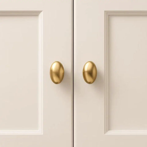 10 Pack Oval Champagne Bronze Cabinet Knobs And Furniture Pulls Single Hole Hardware Handle For Kitchen Cabinets Cupboards Dressers