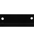 Front view of 80mm Matte Black Aluminum Finger Pull Drawer Handle No Drill Hidden Cabinet Pull For Kitchen Closet Doors And Drawers Sleek Low Profile Mount Invisible Embedded Hardware Easy Install Modern Upgrade For Cabinets