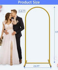 Six Foot Arch Backdrop Stand For Balloons And Garlands, Gold Finish Frame with Square Base, Ideal for Weddings and Events