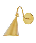 Lupe Wall Sconce Brass With Perforated Shade And Bowtie Swivel Dope Industrial Chic Meeting Midcentury Modern And Traditional Vibes