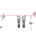 Diagram showing angles and specifications for 10 Inch Carbide Tipped Double Face Melamine Circular Saw Blade with Eighty Teeth