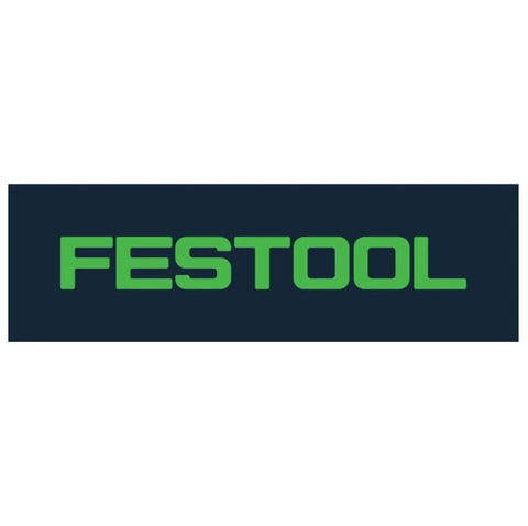 Festool logo in green text on a black background