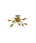 Rock A Killer Look With This Ten Light Gold Sputnik Chandelier Mid Century Modern Semi Flush Mount Ceiling Light In Brushed Brass Finish
