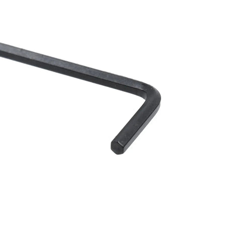 Close-up of a single black 2.5mm L Shaped Hex Key from 30-Piece Black Allen Wrenches, made of 45# steel, rust-resistant and durable.
