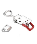 4 Pack Heavy Duty 4002 Toggle Latch Clamp With Lock Hole For Quick Release, metal construction with red handle, front view