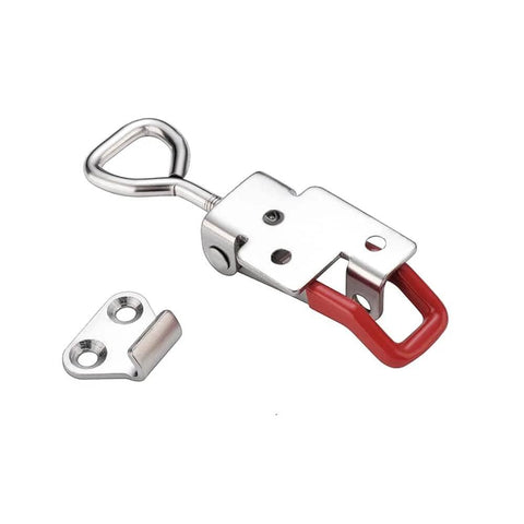 4 Pack Heavy Duty 4002 Toggle Latch Clamp With Lock Hole For Quick Release, metal construction with red handle, front view