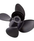 Rubex Aluminum 4 Blade Propeller Right Hand Rotation 13 Inch Diameter 15 Inch Pitch For Outboard Boats Black Finish