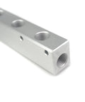 Heavy Duty G1/4 BSP Port Pneumatic Aluminum Manifold Block Splitter Eight Way Ten Port For Air Water Gas Oil Systems with visible ports