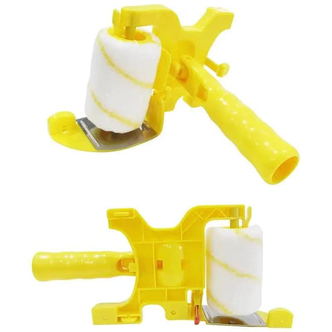 Professional 7 Piece Paint Edger Roller Tool Kit showing a yellow roller tool with foam roller, ideal for wall and ceiling coating.