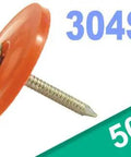 One Inch Twelve Gauge Annular Ring Thirty Four Stainless Steel Plastic Cap Nails For Roofing And House Wrap Hella Durable With Badass Hold Acq Lumber Safe Rock Solid Five Hundred Pack Build Essential with orange cap