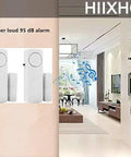 Personal Security Window And Door Alarm Bell Wireless Sensor System Pack Of 10 installed in a modern home interior