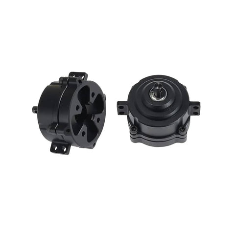 Black aluminum Beefed Up Front Planetary Gearbox Transfer Case for 1/10 RC Rock Crawler SCX10 II 90046 Chassis Upgrade