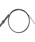 SSC134xx Rack Steering Cable For Back Mount Rack System With Stainless Steel Output Ends, coiled cable and stainless end visible.