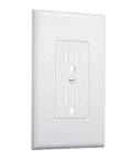 White Smooth One Gang Decorator Wall Plate Easy To Install Non Metallic Grounded Duplex Outlet Cover Pack Of Five For Replacing Discolored