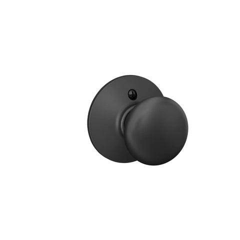 Plymouth Hall And Closet Passage Door Knob Matte Black Non Locking Interior Door Hardware With Self Aligning Screws For Easy Install