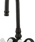 Old School Vintage Style Wall Mount Tub Faucet In Oil Rubbed Bronze With Porcelain Cross Handles, Three Eighths Inch Spout