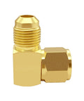 Brass 3/8 Flare Female To Male Swivel 90 Degree Elbow Coupler, 2 Pack, Solid Brass Fittings With 360 Degree Swivel For Flexible Leak Free Water And Air Lines, gold brass fitting