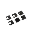 Premium Carbon Fiber Lightweight Race Frame Kit For Two Inch FPV Racing Drones Built With Hella Durable Construction And Slick Battery Tray With Complete Hardware Pack - Black mounting clips set.