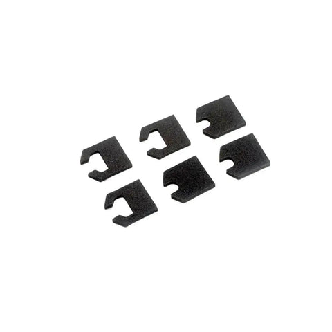 Premium Carbon Fiber Lightweight Race Frame Kit For Two Inch FPV Racing Drones Built With Hella Durable Construction And Slick Battery Tray With Complete Hardware Pack - Black mounting clips set.