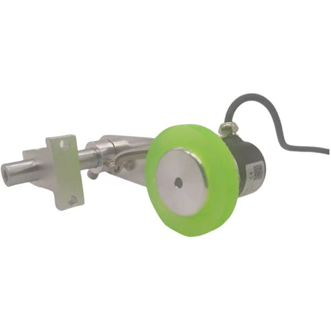 Two Pack Industrial Encoder Roller Wheels Rubber Wheel Wear-Resistant Non-Slip Polyurethane Synchronizer Wheel For Rotary Encoder Perimeter 200mm Hole Diameter 10mm, green rubber wheel