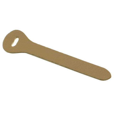 Single khaki leather zipper pull from the 12 Pack Leather Zipper Pulls Replacement Sliders 17mm By 70mm Durable Easy To Clean