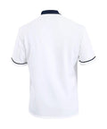 Back view of Unisex Short Sleeve Chef Coat With Stand Up Collar For Kitchen Restaurant And Bakery White Durable Lightweight Poly Cotton Blend