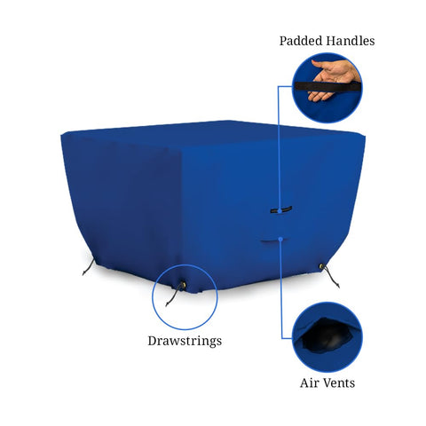 Heavy Duty Fire Pit Cover For Outdoor Use 30In L X 30In W X 12In H Waterproof UV And Weather Resistant 18 Oz PVC Coated Polyester