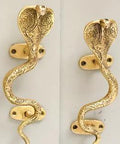 Cobra Snake Themed Brass Cabinet Pulls With Antique Gold Finish For Cabinets And Drawers Decorative Door Handles For Vintage Style Interiors Including Kitchens And Dressers 1 Pair For Classic Homes