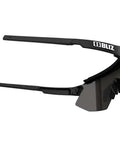 Side view of Breeze Sport Sunglasses Prescription Ready With Optical Adapter To Insert Prescription Lenses Attach In 20mm Head Strap UV Protection Non Polarized Lenses For Men And Women Matte Black Blue Multi 60mm All Day Comfort