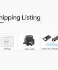 360 Degree Omnidirectional LiDAR Scanner With 12M Range And 5000Hz Sampling Rate For ROS Raspberry Pi Arduino Bots DToF TOF Laser Distance Sensor Module Kit For SLAM Mapping And Navigation components including D500 LiDAR, package, USB-to-Serial Adapter Kit