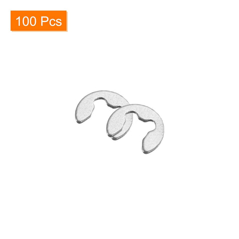 100 Pack External Retaining Rings 2mm 304 Stainless Steel E Clip Circlips Snap Rings for valves and electrical appliances